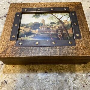 Rustic Brown Wooden Decorative Box